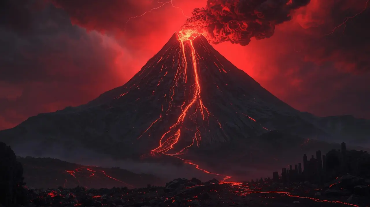 Le mont DRÆGOR du roman LES FLAMMES DU SERMENT