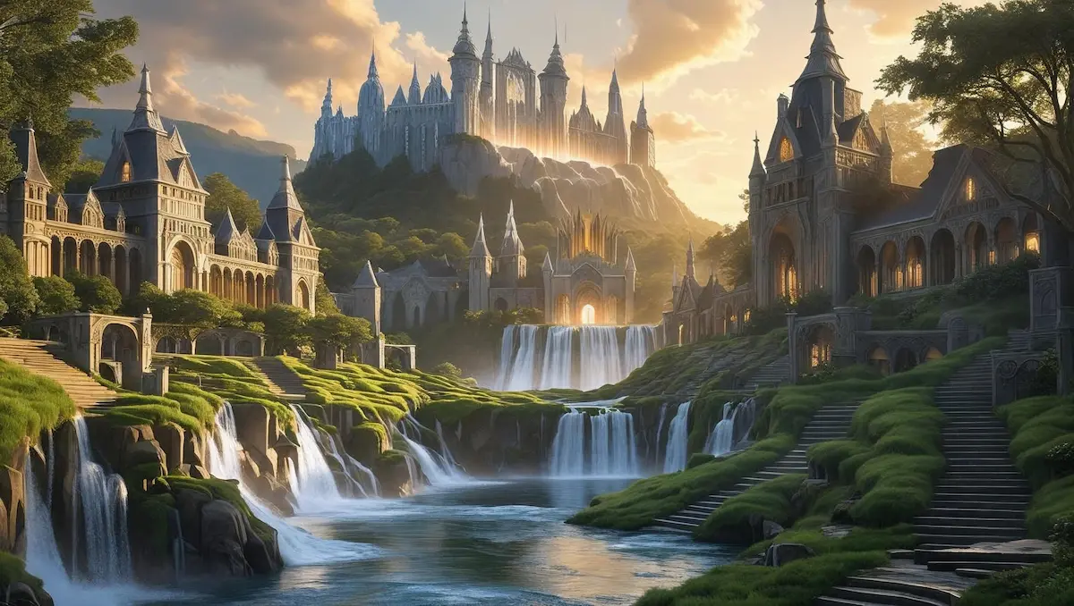 Alfheim est un royaume de lumière, de beauté et de mystère, offert jadis au dieu Freyr en présent de naissance. C’est la terre des elfes lumineux (Ljósálfar), êtres gracieux et immortels, gardiens de l’harmonie, de la poésie et de la clarté.