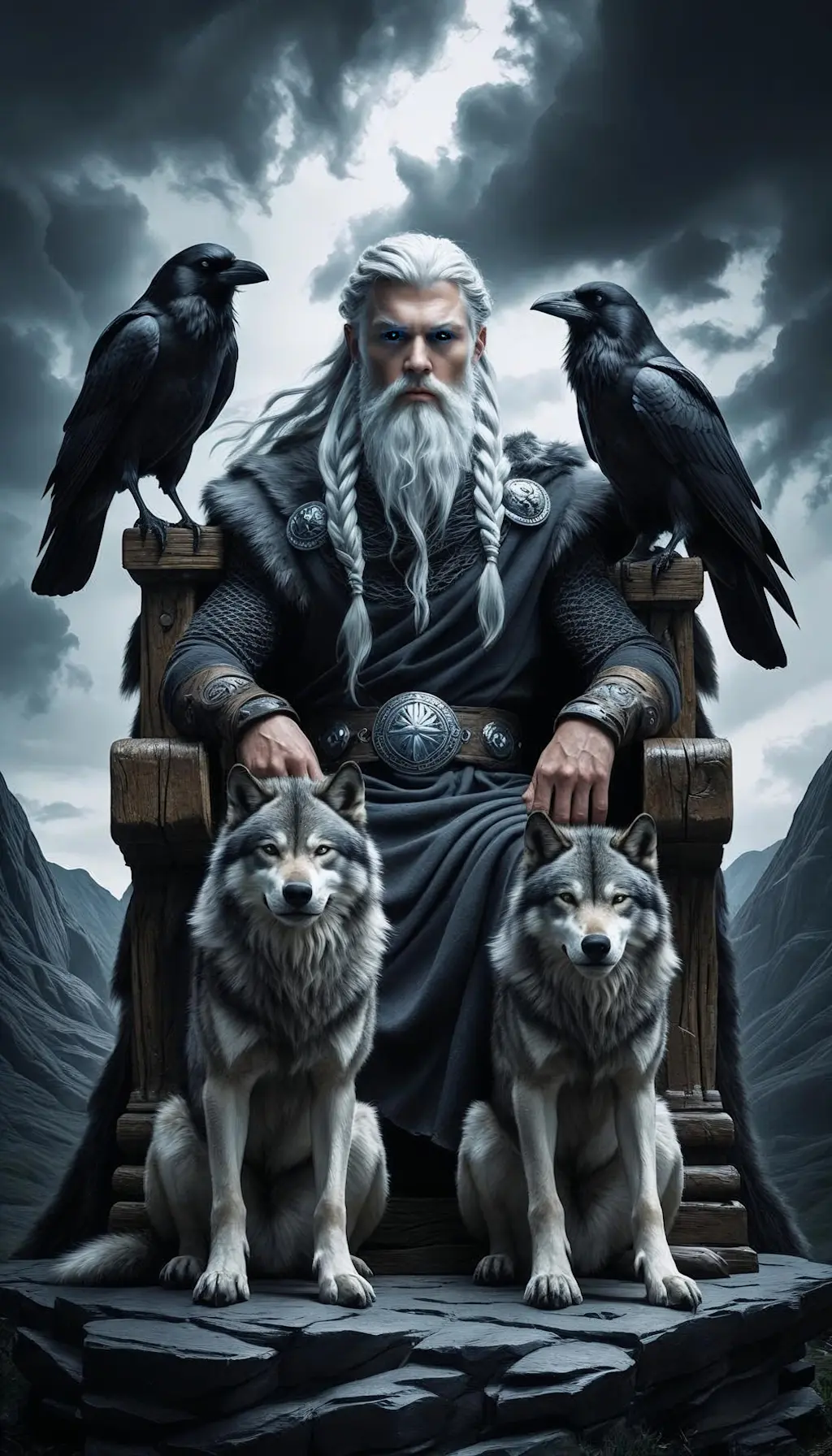 Odin, le Pere de tout, roi d'asgard dans la nuit du ragnarok